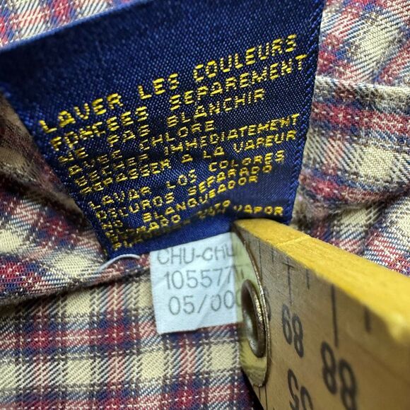 Vintage Tommy Hilfiger Golf Brown Plaid Mens M Button Up Shirt 2000 Preppy - Picture 4 of 8